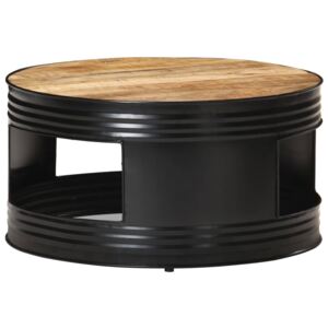 Măsuță de cafea, negru, 68x68x36 cm, lemn masiv brut de mango