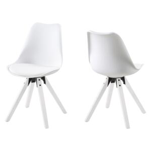 Set 2 scaune tapitate cu piele ecologica Dima All White