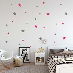 GLIX Decorative stele - autocolant de perete Gri și roz 2x 75x30 cm