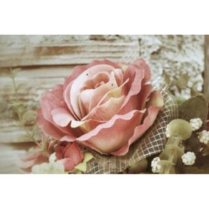 Tablou trandafir roz vintage