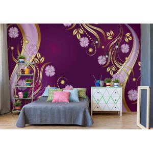Fototapet - Luxury Ornamental Floral Design Purple Vliesová tapeta - 206x275 cm