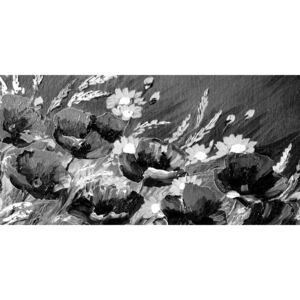Obraz maky v poli v čiernobielom prevedení