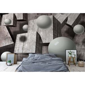 Fototapet GLIX - 3D Balls Concrete Cubes + adeziv GRATUIT Tapet nețesute - 368x254 cm