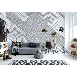 Fototapet - Modern Geometric Pattern White And Grey Vliesová tapeta - 208x146 cm