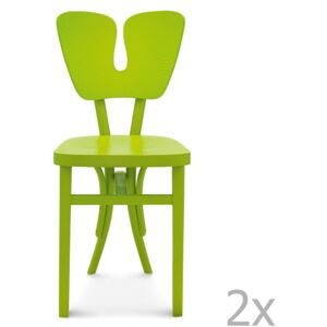 Set 2 scaune de lemn Fameg Gitte, verde