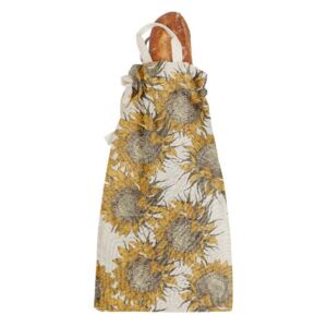 Săculeț textil pentru pâine Linen Bag Sunflower, înălțime 42 cm