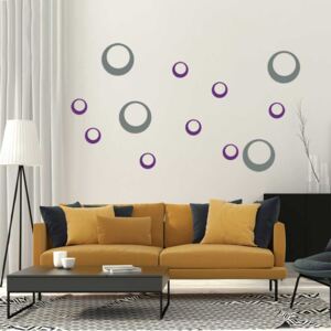 GLIX Decorative circles - autocolant de perete Gri și violet 95 x 65 cm