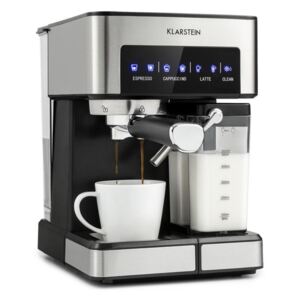 Klarstein Arabica Comfort, aparat de cafea espresso, 1350W, 20 bar, 1,8 l, suprafață de control tactil, oțel inoxidabil