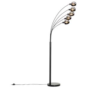 Design vloerlamp zwart met goud 5-lichts - Sixties Marmo
