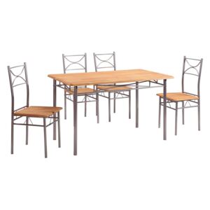 Set masă Vera cu 4 scaune, natur
