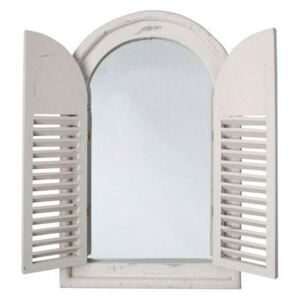 Oglinda cu obloane, model alb antichizat