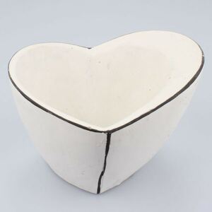 Ghiveci din beton Dakls Vintage Heart, alb