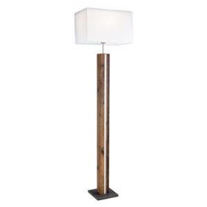 Lampadar, lemn/textil, maro/alb, 40 x 150 x 27 cm