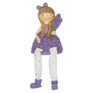 Băiețel sau fetiță cu picioare care atârnă, model cu lavandă, 19 cm 1