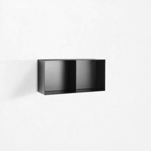Raft de perete Riino 3, 28x18x55 cm, metal, negru