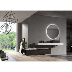 Set mobilă baie Yoka 6 piese, 190x45x195 cm, melamina/ aluminiu/ abs/ sticla/ rasina/ metal, alb