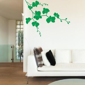 GLIX Floral decoration II. -samolepka na zeď Verde deschis 100 x 80 cm