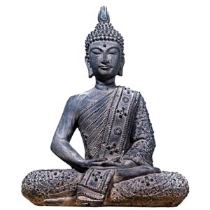 Statuetă Meditating Buddha Grey, M
