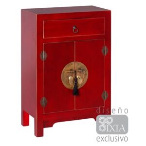 Masuta cafea LITTLE TABLE 2 DOORS AND 1 DRAWER RED 45 X 26 X 69 CM