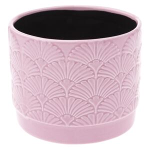 Recipient ceramic ghiveci Shells, roz, 11,8x 9,8 x 9 cm