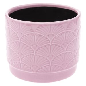 Recipient ceramic ghiveci Shells, roz, 10,5x 8,5 x 8 cm