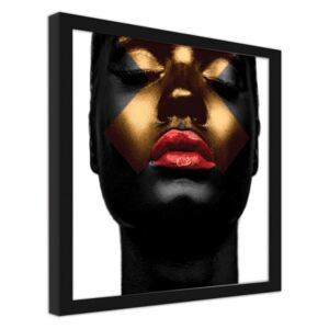 CARO Imagine în cadru - Black Skin And Red Lips 20x20 cm Negru