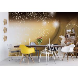 Fototapet - Lillies Sparkles Gold Modern Floral Design Vliesová tapeta - 368x254 cm