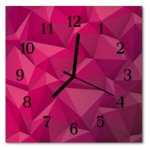 Ceas de perete din sticla pătrat Abstract Abstract Art roz
