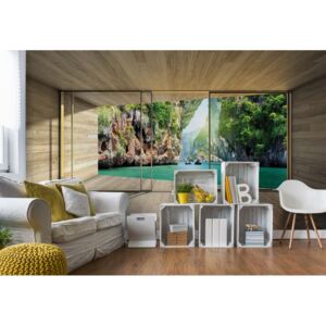 Fototapet GLIX - Tropical Lagoon 3D 6 + adeziv GRATUIT Tapet nețesute - 368x254 cm