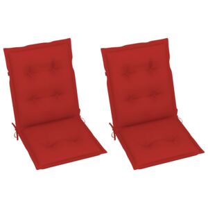 Perne pentru scaun de grădină, 2 buc., roșu, 100 x 50 x 7 cm
