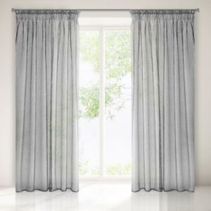 Draperie gri originală cu paiete și agățare pe bandă încreţită Lungime: 270 cm