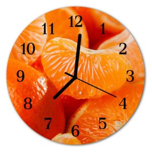 Ceas de perete din sticla rotund Tangerine de fructe Orange