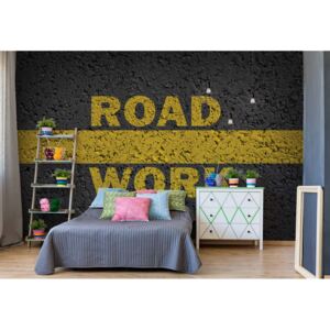 Fototapet GLIX - Yellow Road Markings Grunge 3 + adeziv GRATUIT Tapet nețesute - 254x184 cm