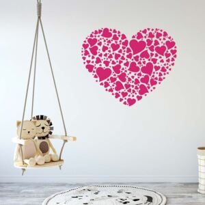 Heart of hearts - autocolant de perete Roz 75 x 60 cm