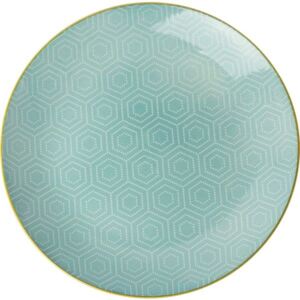 Farfurie întinsă Gusta Hexagon 26,5 cm, turcoaz
