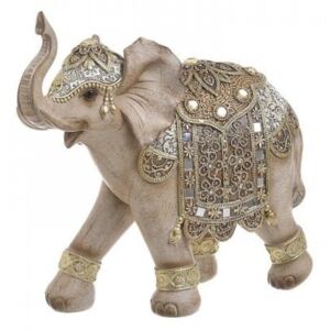 Elefant decor din rasina Golden 25 cm x 24 cm