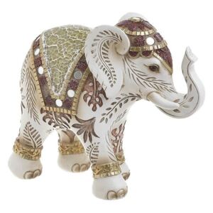 Elefant din rasina White Golden 22 cm x 18 cm