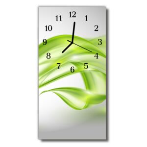 Ceas de perete din sticla vertical linii verzi de artă Rezumat