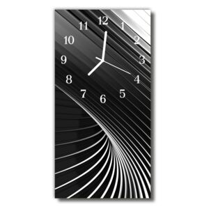 Ceas de perete din sticla vertical Arta Abstracție alb-negru