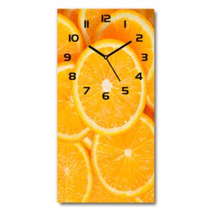 Ceas perete din sticlă dreptunghiular Felii de portocale
