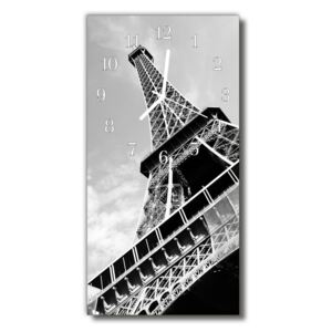 Ceas de perete din sticla vertical Oraș Turnul Eiffel gri