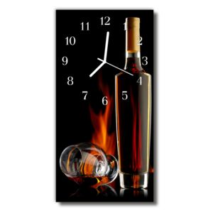Ceas de perete din sticla vertical Bucătărie sticla de alcool brun