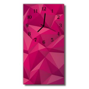 Ceas de perete din sticla vertical Arta grafica 3D roz