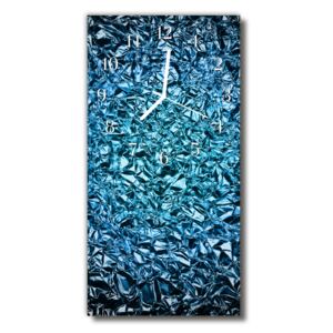 Ceas de perete din sticla vertical film de albastru