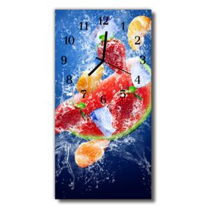 Ceas de perete din sticla vertical imagine de imprimare color de fructe de bucătărie