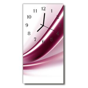 Ceas de perete din sticla vertical Arta grafica abstractizare roz