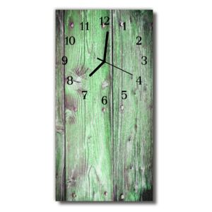 Ceas de perete din sticla vertical lemn verde