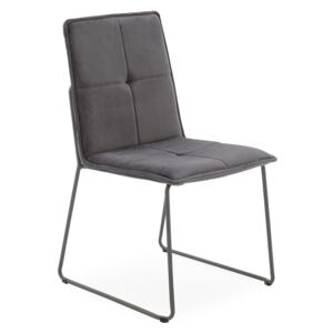 Set 4 scaune tapitate cu stofa, cu picioare metalice Soren Grey, l58,5xA56xH91 cm