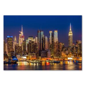 Fotografie imprimată pe sticlă Manhattan pe timp de noapte