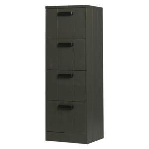 Dulap verde cu 4 sertare File Cabinet Pine Rough Sawn Forest | BE PURE HOME